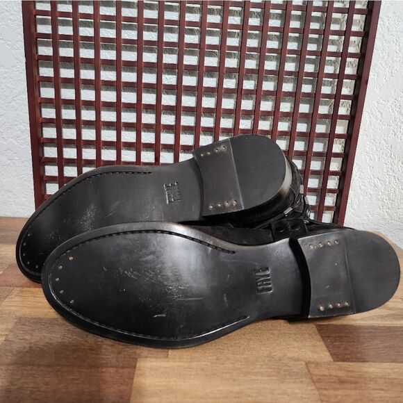 SIZE 8.5 | Frye Studded Black Leather Suede - Picture 3 of 5
